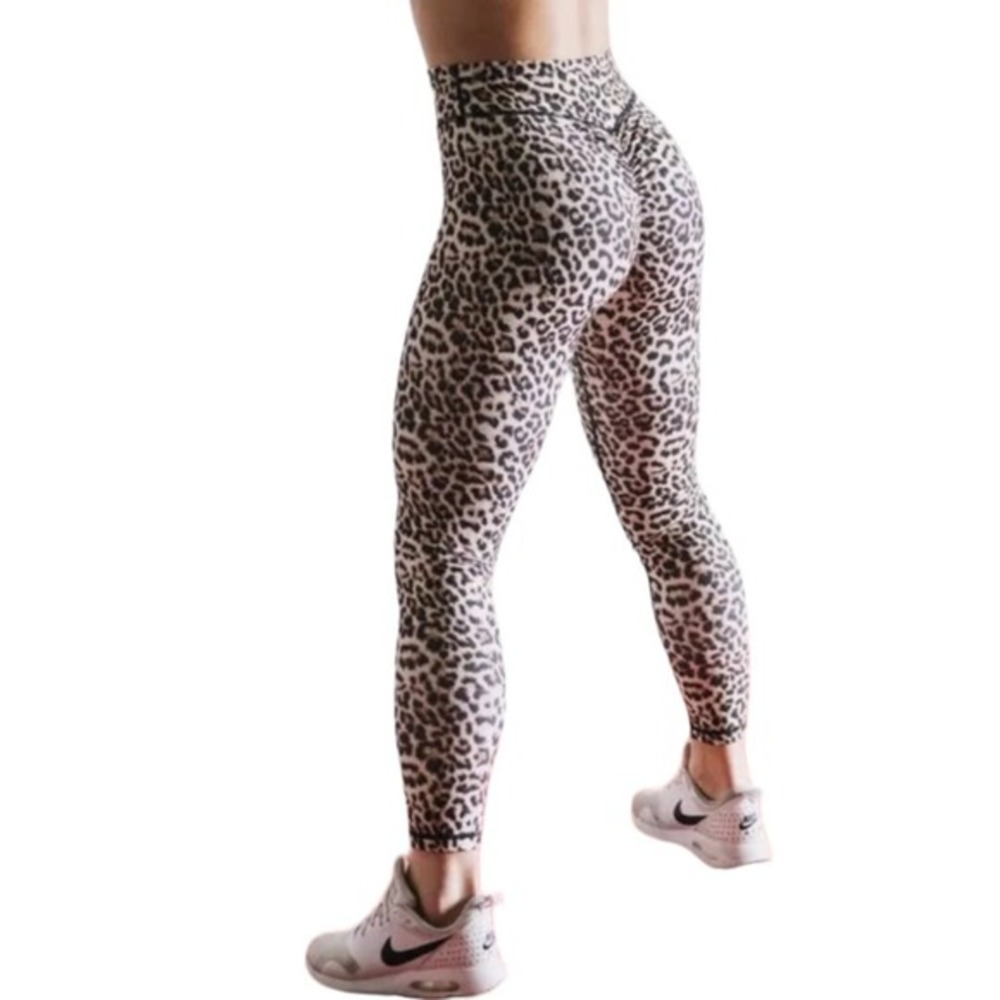 Zyia Active Leopard Scrunchy What Light n Tight Hi-Rise Sz 8/10